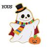 Unique Holiday Gifts for Friends Halloween Enamel Brooch Pin, Cartoon Ghost Witch Hat Black Cat Lapel Pins Spider Decorative Badge Jackets Backpacks