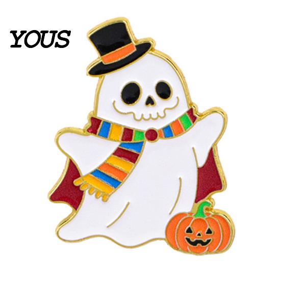 Unique Holiday Gifts for Friends Halloween Enamel Brooch Pin, Cartoon Ghost Witch Hat Black Cat Lapel Pins Spider Decorative Badge Jackets Backpacks