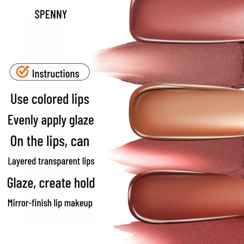 Shapeni Double-Ended Mirror Lip Gloss & Plump Lip Mud - Long-lasting, Non-Staining, Ideal for Students, Asian Makeup.