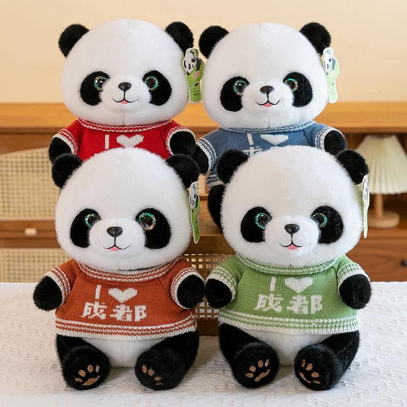 Simulated Giant Panda Plush Toys Cute Sweater Panda Doll Festival Doll Rag Doll Attractions Event Gift