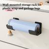 2Pcs No-Drill Kitchen Storage Rack Set - Multi-Functional,Fresh Film & Garbage Bag Organizer For Cabinets And Refrigerator Sides