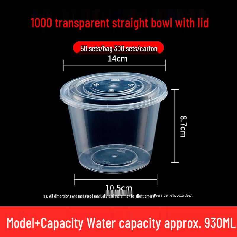 Transparent Disposable Bento Box with Lid for Takeaway - Ideal for Liangpi, Braised Snacks, & More
