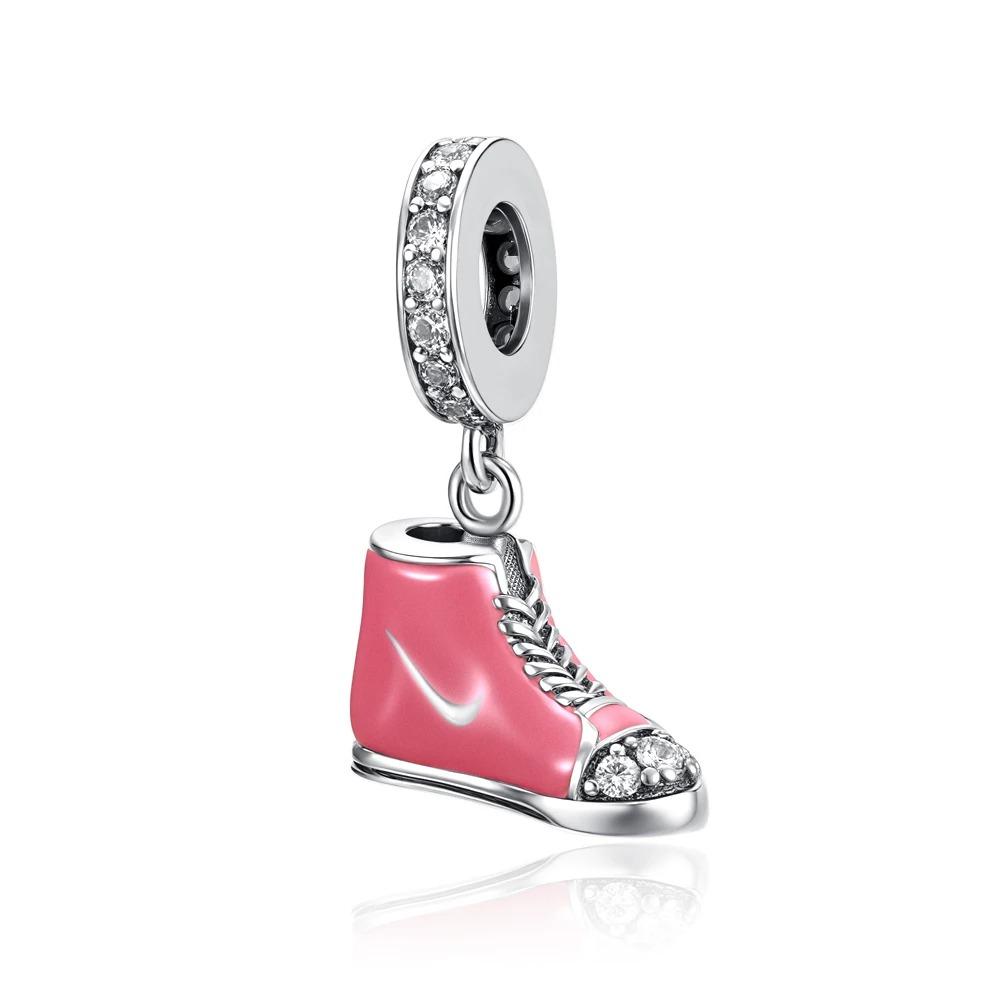 Pure Silver 925 Bracelet for Women Fashion Jewelry with High Heels Sandals Pendant Beads Original Charms