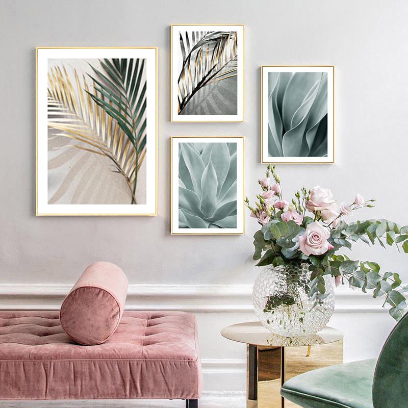 Palm Leaves Plant Art Canvas Painting Aloe Botanical Posters and Prints Modular Wall Pictures for Living Room Home Decoration