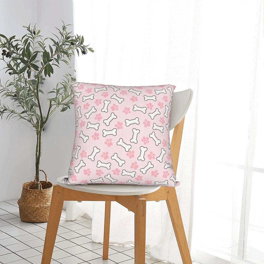 Federe per Cuscino con Impronta di Zampa e Osso di Cane Federa Trendy Retrò per Divano Camera da Letto Decorazione della Casa Copricuscino Quadrato