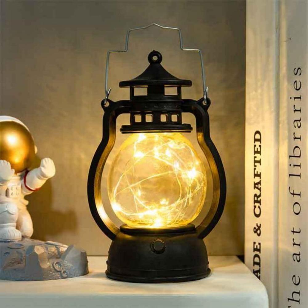Christmas Led Lantern Decoration Lantern Christmas Vintage Castle Hanging LED Light Retro Candle Holder Lantern Hang Lamp