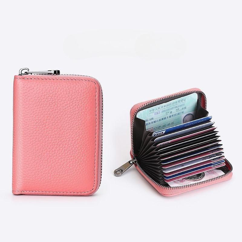 1Pc Genuine Leather Credit Card Wallet Men and Women Fashion ID Card Holder Small Business Card Holders Bag