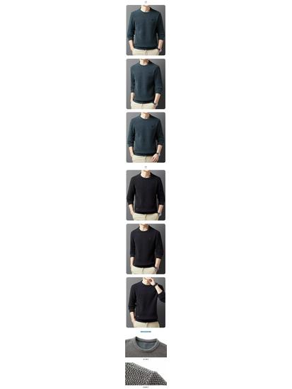 Men's 2023 Chenille Sweater: Fleece-Lined, Thickened, Round Neck, Warm Half-High Collar for Autumn/Winter.