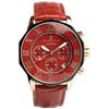 Salvatore Mara watch red chronograph 10 ATM water-resistant business formal mens leather strap