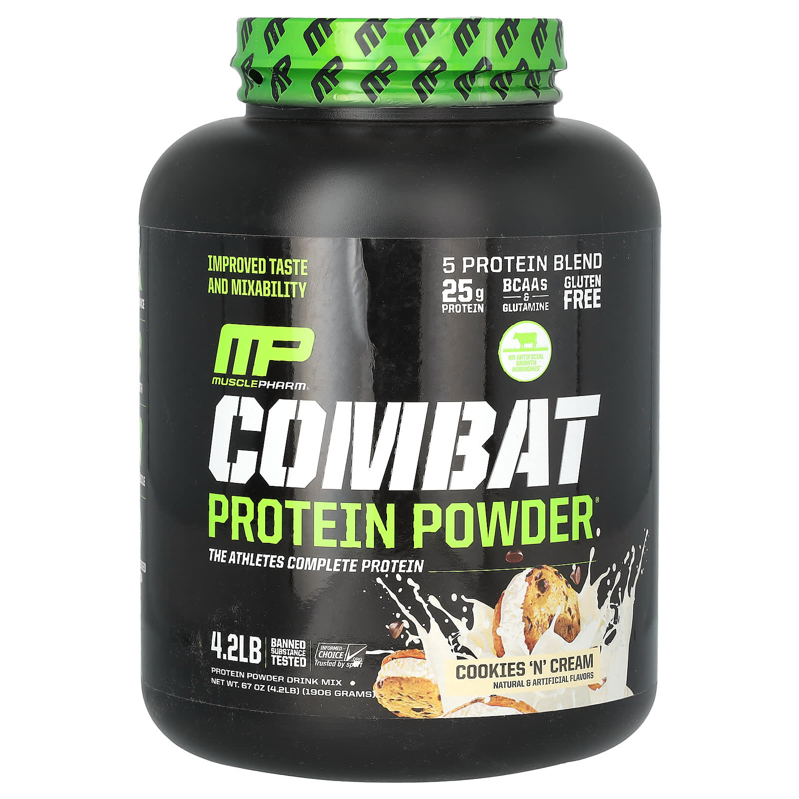 

MusclePharm, Combat Protein Powder, Cookies & Cream, 4.2 lb (1,906 g)