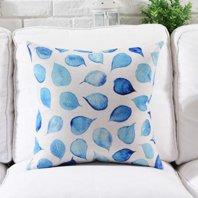 Mediterrane Wasserfarbe Blau Weihnachten Kissenbezug Geometrisch Leinen Kissenbezug Sofa Heim Dekorative Wurfkissen