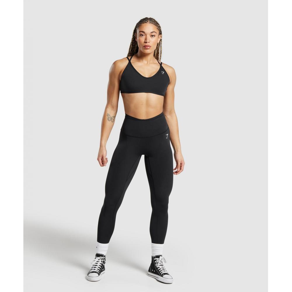 Gymshark Mesh Waistband Leggings Black B6a9b Bb2j