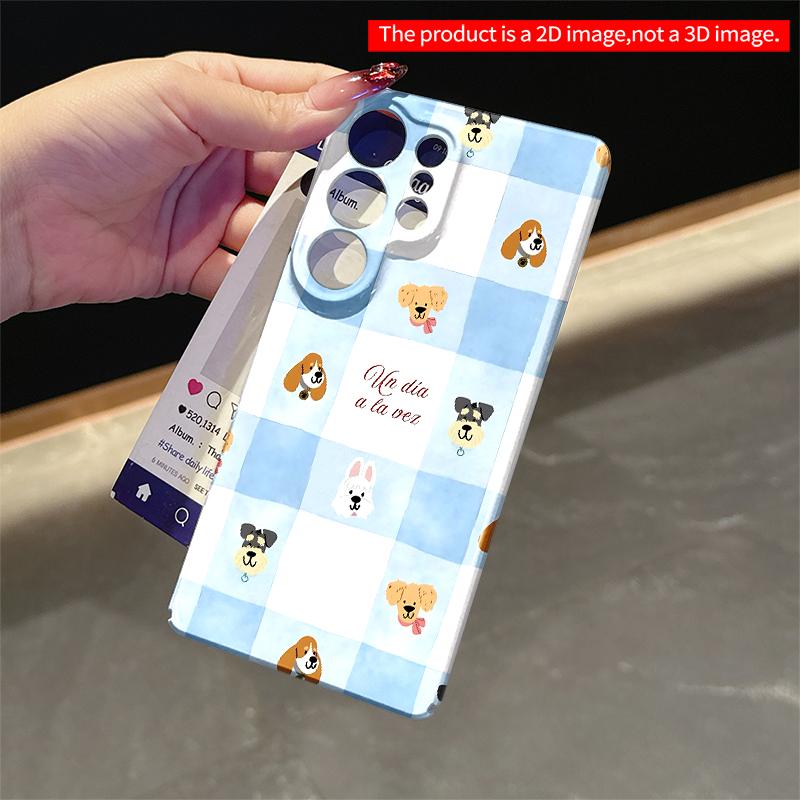 2DFlat Samsung phone case Cute Dog Faces Patchwork Phone Case Applicable to Galaxy S23 S24 S25ULTRA S26 A12 A14 A15 A16 A54 A55