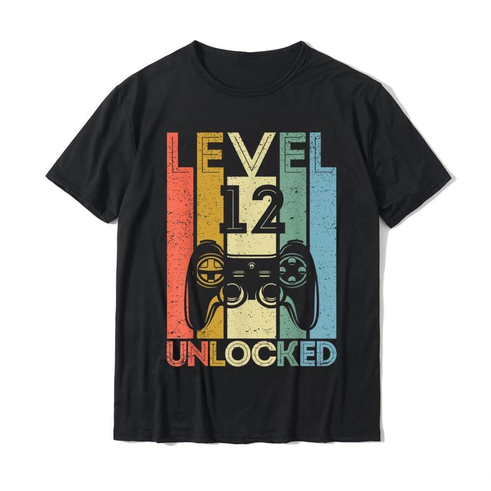 

Level 12 Unlocked Shirt Funny Video Gamer Gift Printed TShirt Summer New Arrival Casual Faddish Oneck Shortsleev Mens Tops 4XL