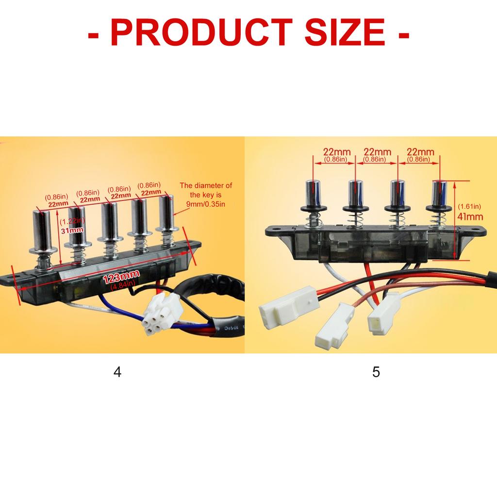 Key Board Switch Pushbutton Switch Piano Type Key Board Switch Kitchen Exhaust Fan Control for Household Appliances