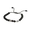 Mattschwarzes Fußball-Alphabet Verstellbares Perlenarmband Unisex Sport-Armband Schmuck