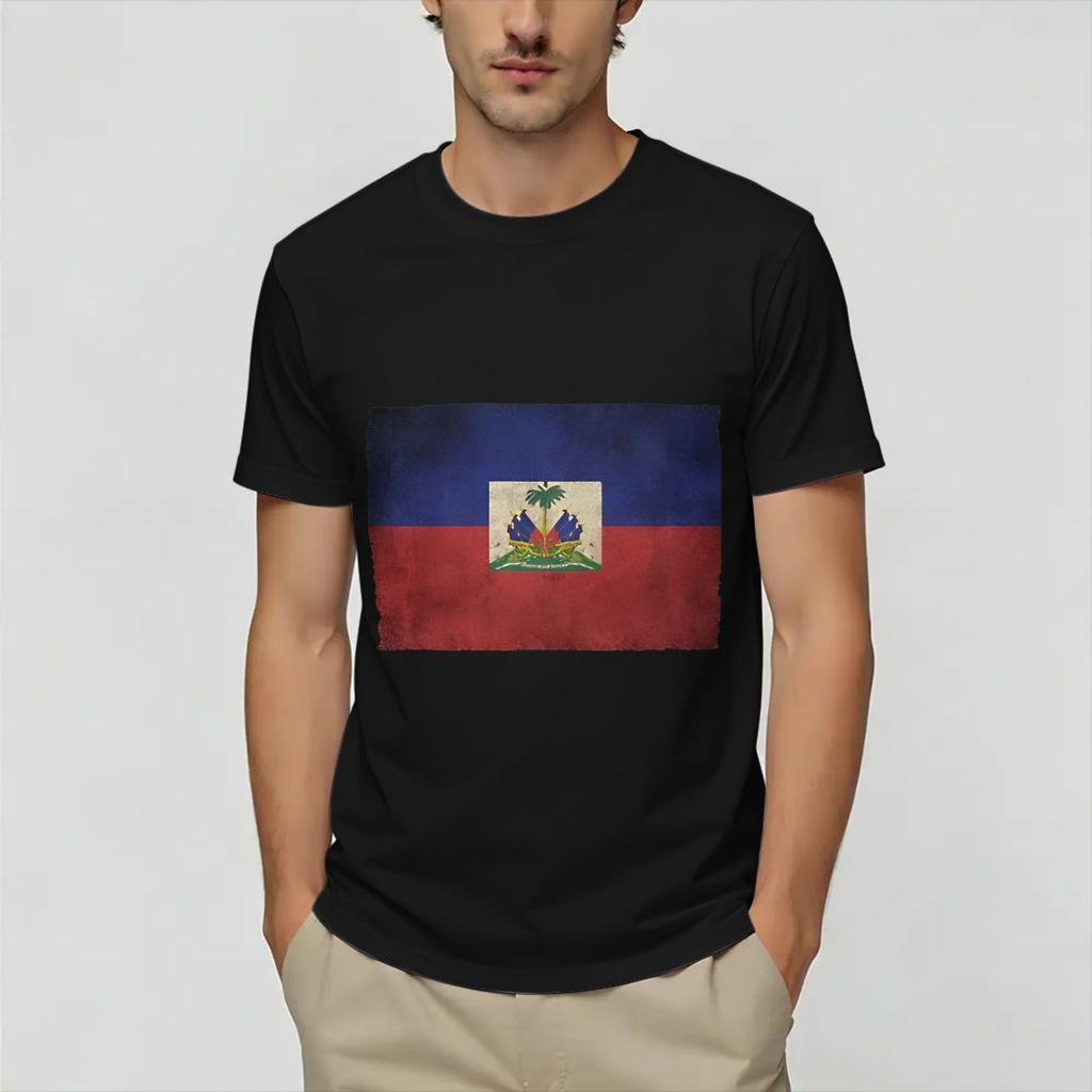 Streetwear TShirt Summer Haitian flag Fashion T Shirts Cotton Tshirt for Unisex Y2K Classic Print Short Sleeve Clothing