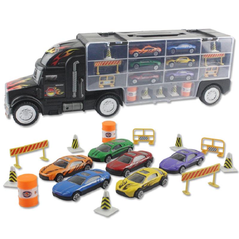 

Alloy Children Intelligence Toy Car Model Portable Transporter Container Truck