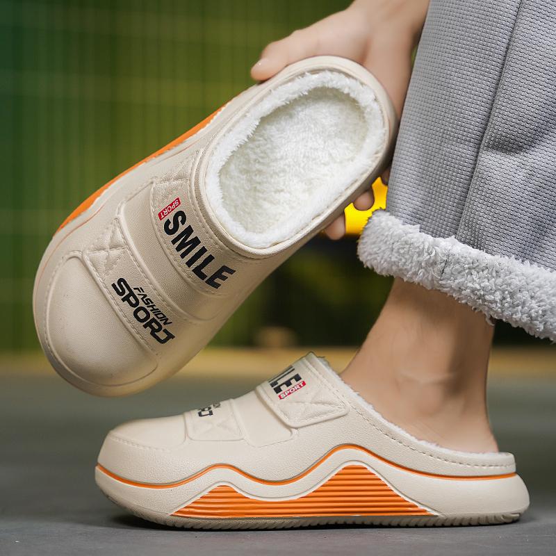 Varm vinter bomullssko dame varm pels hjemmetøfler EVA sklisikre plysj tøfler innendørs par tykk såle fottøy lysbilder