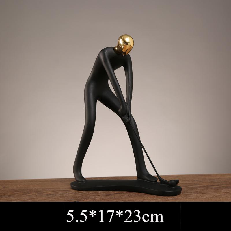 Y Sports-Themed Resin Figurines - Athletic Sculpture Decor for Living Room, Office Desk, Bookshelf, Cabinet - Modern Home Decor