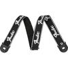 Fender Strap Quick Grip Locking End Strap, Black with White Running Logo, 2"
