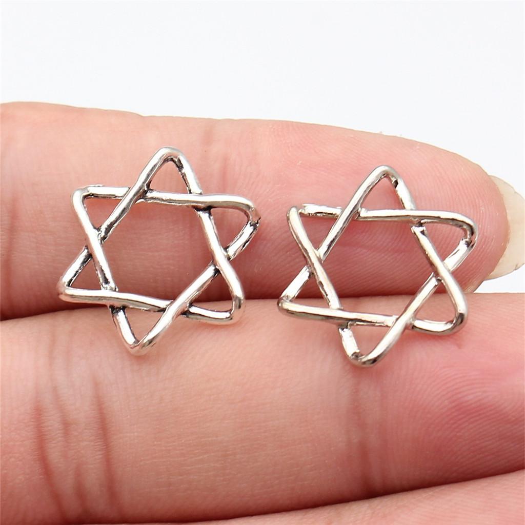 Hexagram Star of David Amulet Charm Antique Bronze Zinc Alloy Jewelry Making Supplies Craft Supplies Jewelry Charms