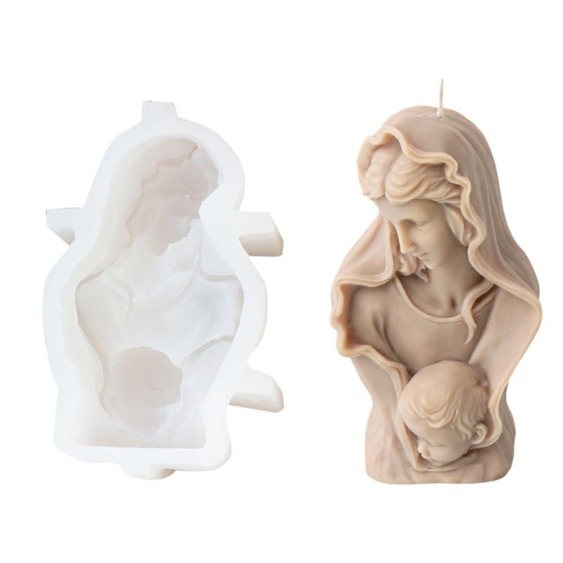 Resin Mold Silicone Texture with Prayer Pattern Candle Moulds for Table and Bedroom for Crafting Unique Table Decors