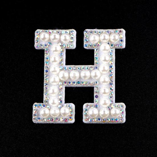 2Pcs DIY Handmade Patch Decor Fabric Adorable English Letter Shape Patch Sticker for Bag