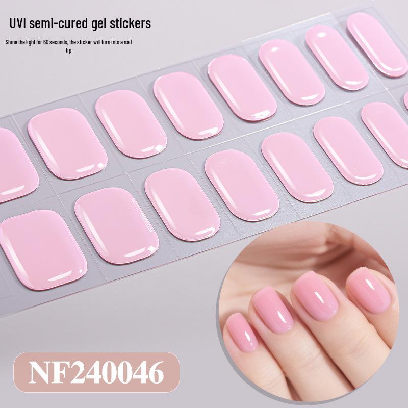Zhengxiang Japanese Style UV Gel Nail Stickers - Solid Color, Semi-Cured, Popular Light Curing Design