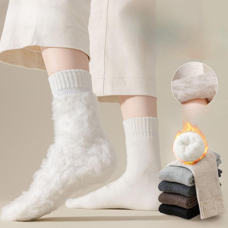 Thick Socks for Women In Autumn and Winter, Mid-calf Fleece Thickened Postpartum Socks, Home Warmth Floor Socks, Fleece Socks