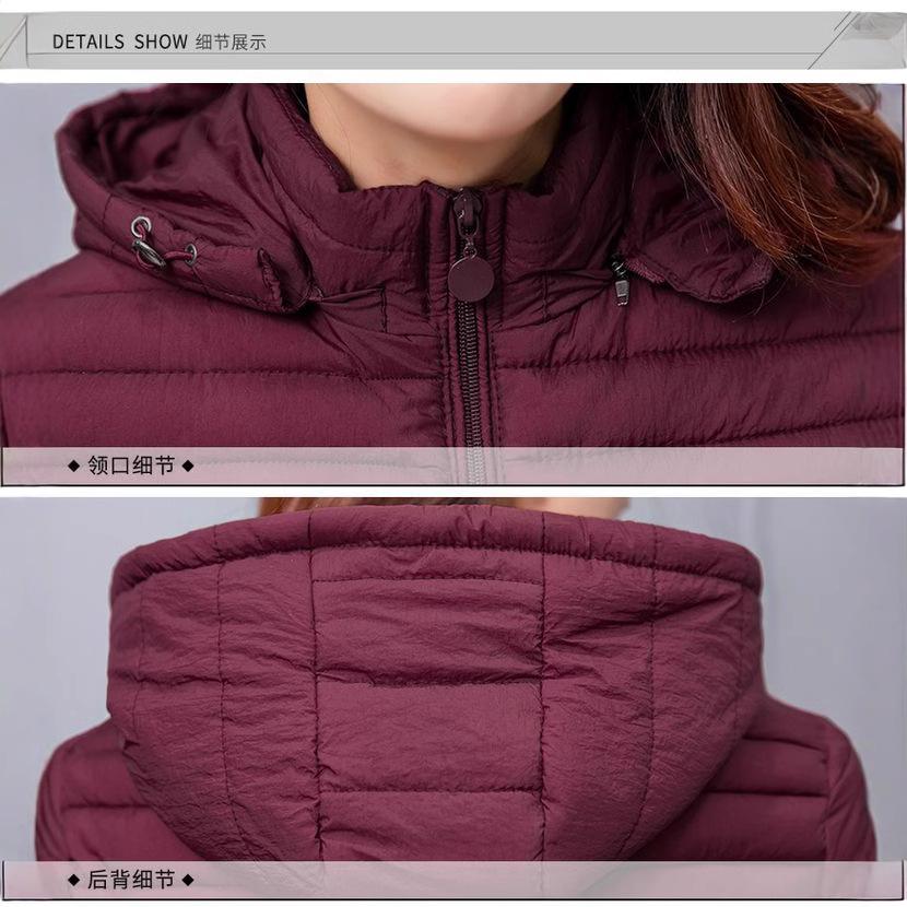 Mom's cotton-padded clothes New cotton-padded clothes Women's medium and long slim and thin large-size cotton-padded jackets Winter middle-aged and e