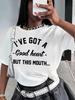 Drawing Print Crew Neck T-shirt, Casual Loose Short Sleeve Summer T-Shirts Tops