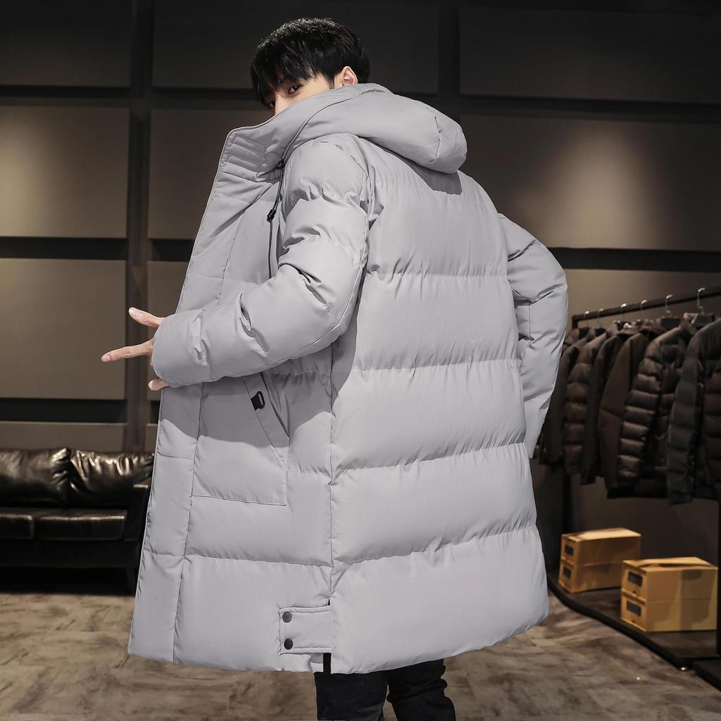 Men's Hooded Jacket Black Fashion Winter Jacket Men Clothing Parka Men Thick Warm Long Coats