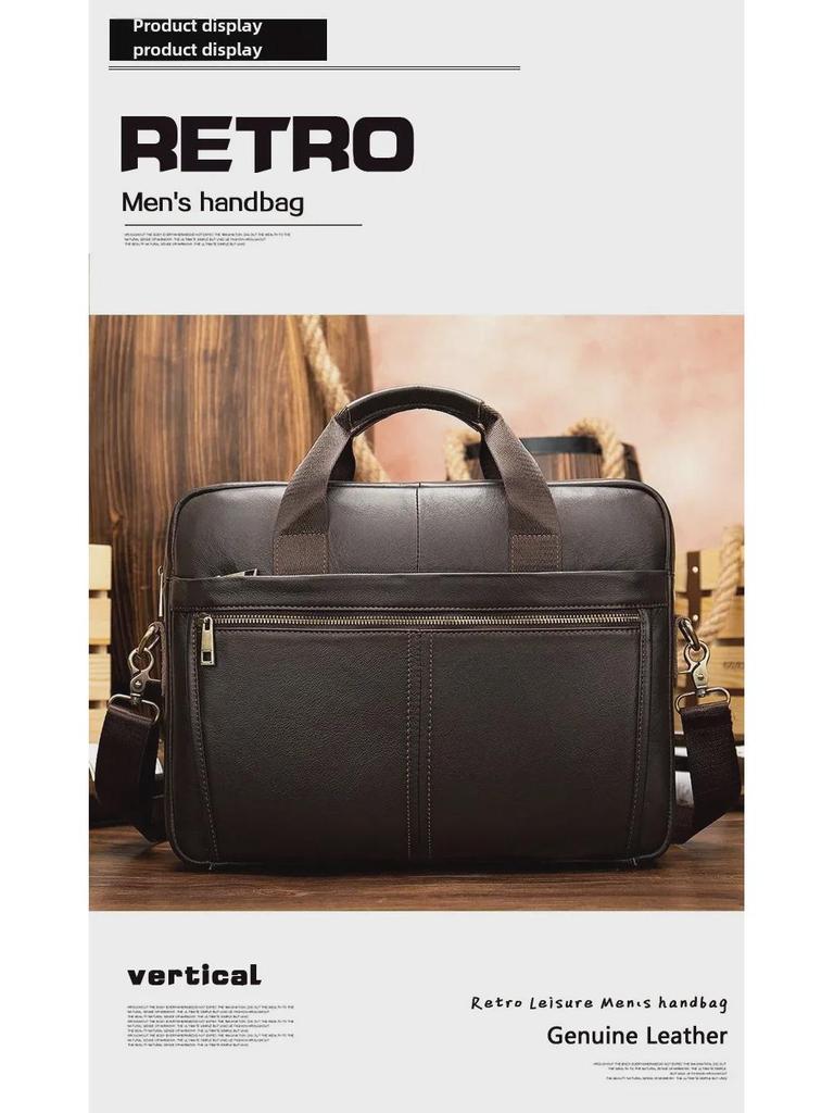 Marant Men's Leather Business Briefcase & Crossbody Bag - Trendy & Simple Design