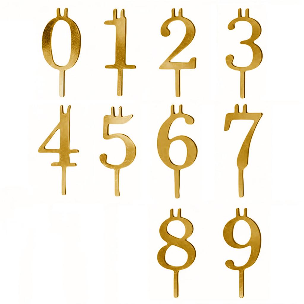 10 Pcs 0-9 Digital Birthday Cake Candle Holder Set Cakes Accessories Number Candle Holder Set for Anniversaries Celebrations