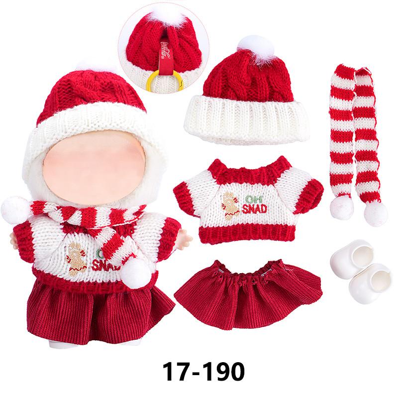 New Christmas Clothes For 17cm Labubus Mini Doll Clothes Outfit Hat Clothes for Labubu I II III Doll Accessories Party Game Toys