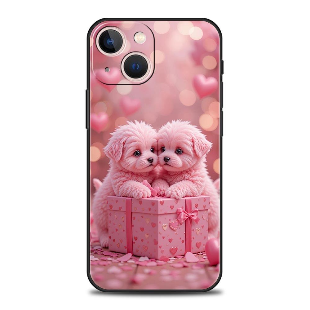Cute Little Dog Phone Case Cover for iPhone 17 16 15 14 13 12 11 Pro Max 17 Air Plus Shockproof Soft TPU Shell Fundas Capas Bags