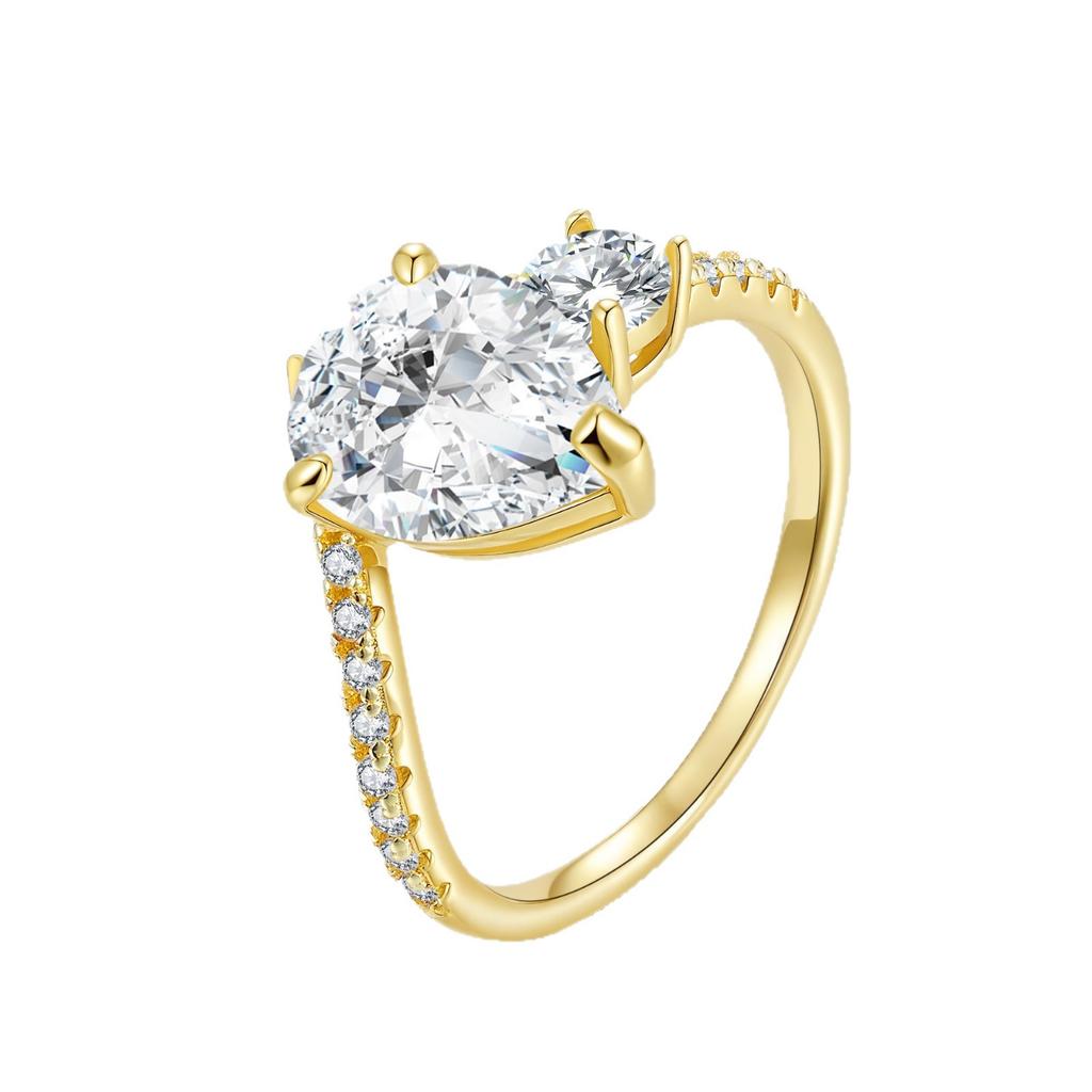 Elegant Twisted Split Shank Moissanite Ring S925 Silver 18K White Gold Plated Dainty Ladies Proposal Anniversary Birthday Gift