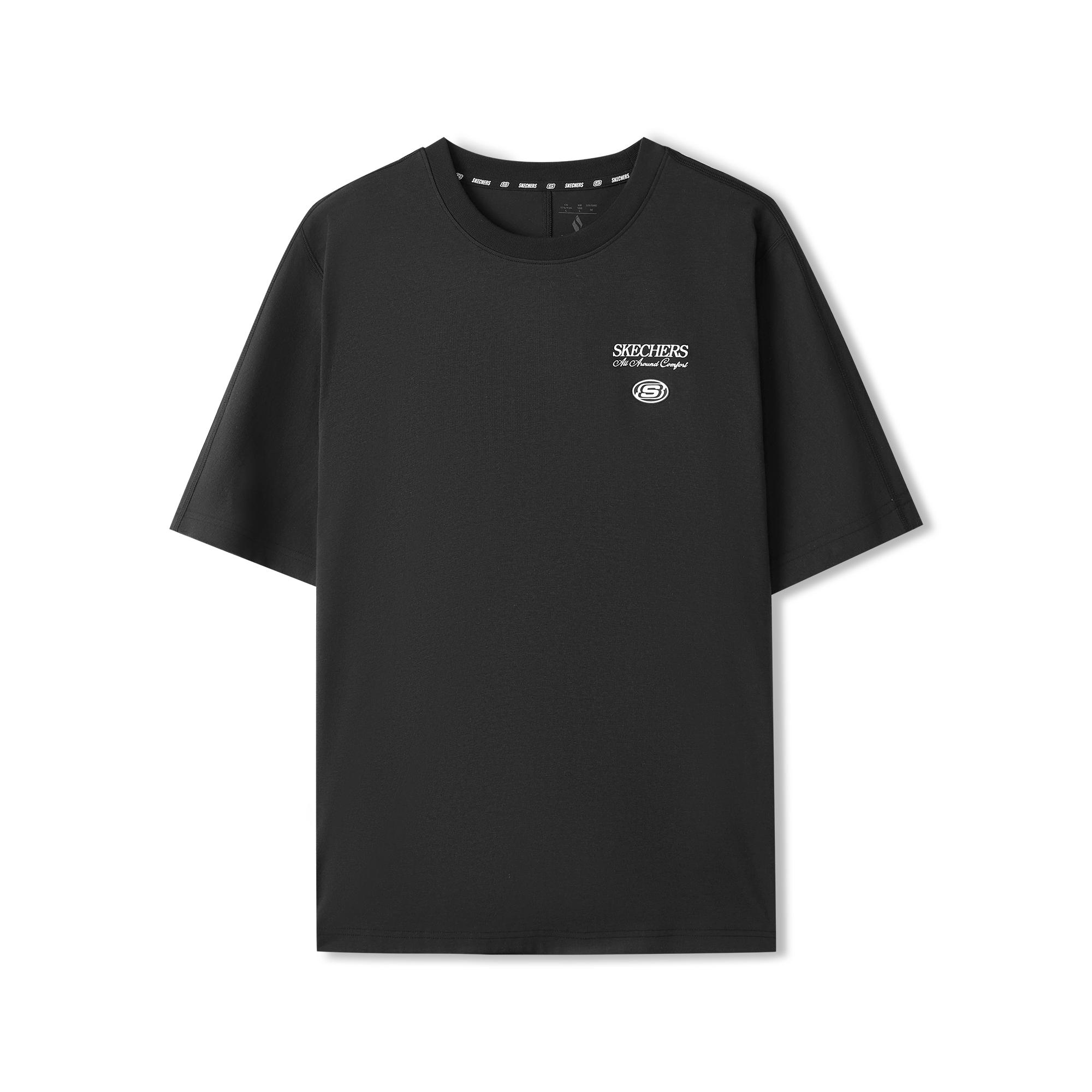 Skechers Comfortable Sports Casual Loose Short Sleeve T-Shirt Unisex tops Carbon-Black L225U048-0018 M