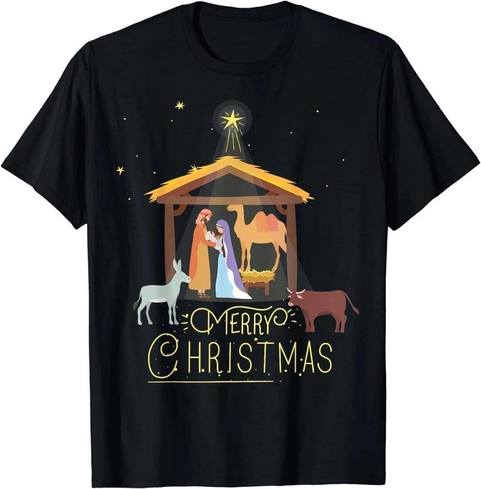Merry Christmas Nativity Scene North Star Unisex TShirt S5xl Q8124 S