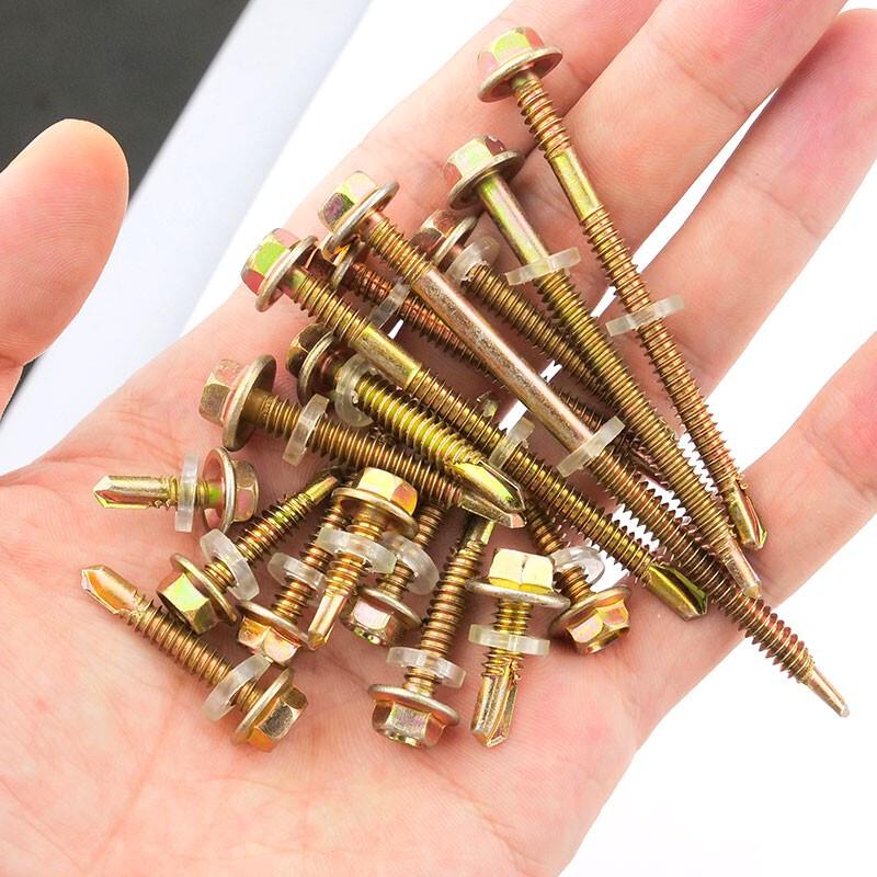 Bing Yu 12# Color Zinc External Hex Flange Screws