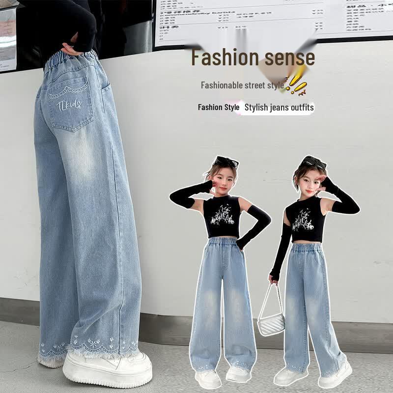 

Tangshi Girls Trendy Casual Jeans 160