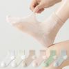 Women Lightweight Seamless Mesh Breathable Sweat Absorbing Odor Resistant Short Socks Suitable for Daily Wear and Sports Activities