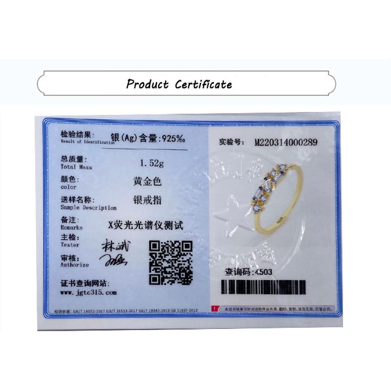 Kreativer 18K Gold Unregelmäßiger Baguette-Diamant-Paarring für Frauen, runder Kristall, echtes Sterlingsilber, Geschenkschmuck