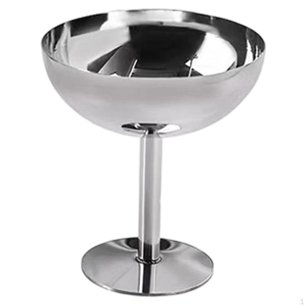 Bowl By of Stainless Steel Dessert Round Foot Cocktail for Cereal