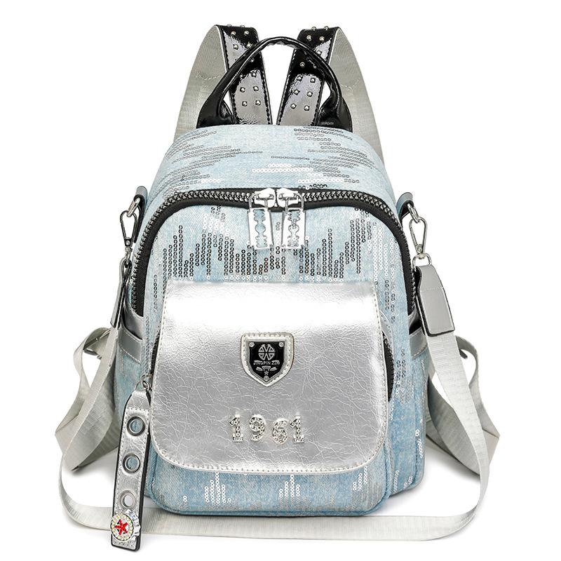 

Backpack Women s New Trendy Versatile Fashion Crack Small Fresh Soft Leather Backpack синий