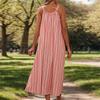 Summer Women's Holiday Striped Loose Halter Dresses Chic Comfortable and Versatile Temperament Elegant Casual Women's Clothing Gentle Lady's Dress