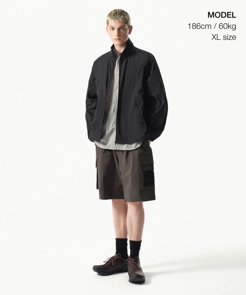 Musinsa Standard [City Leisure] High-Neck Sheer Windbreaker Jacket [Black]
