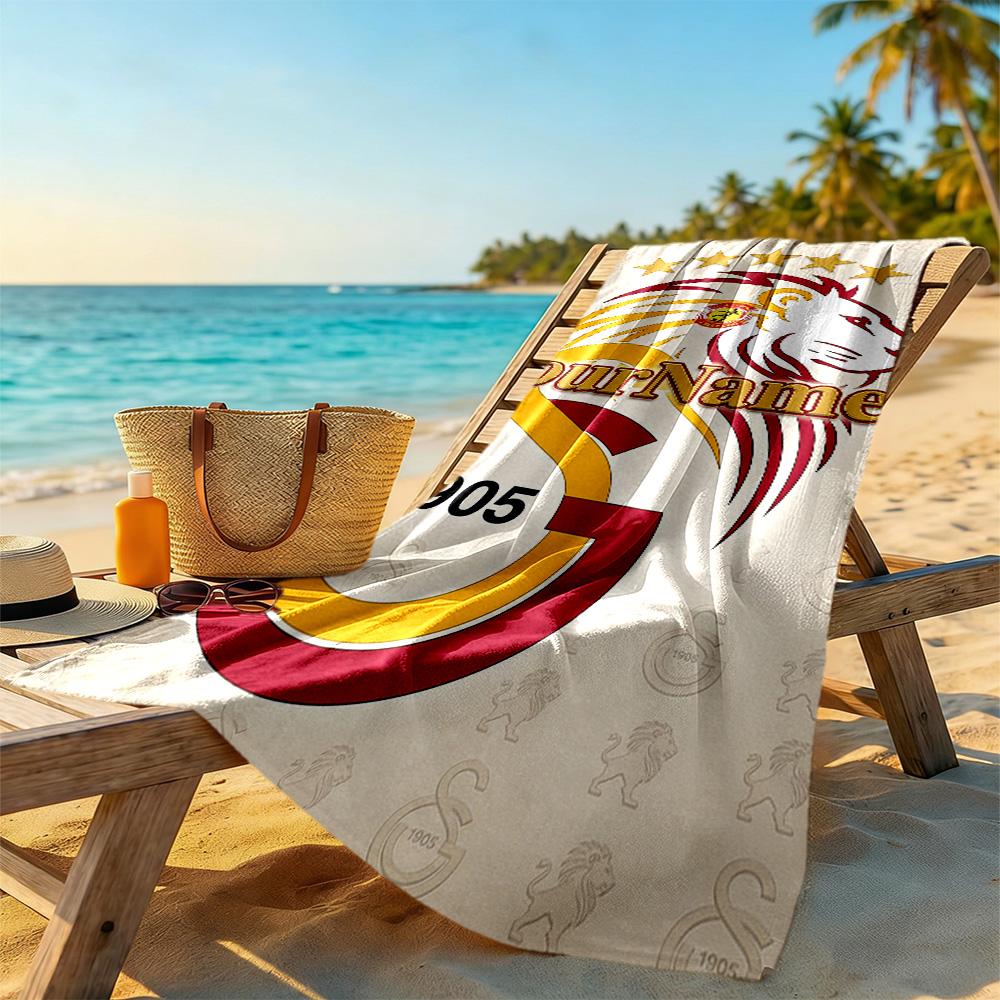 Galatasaray Customized Name Beach Towel High Absorbency Quickdry Ideal For Travel Outdoor Swim Pool Yoga Surf Camping Hiking Gym Gift Holiday