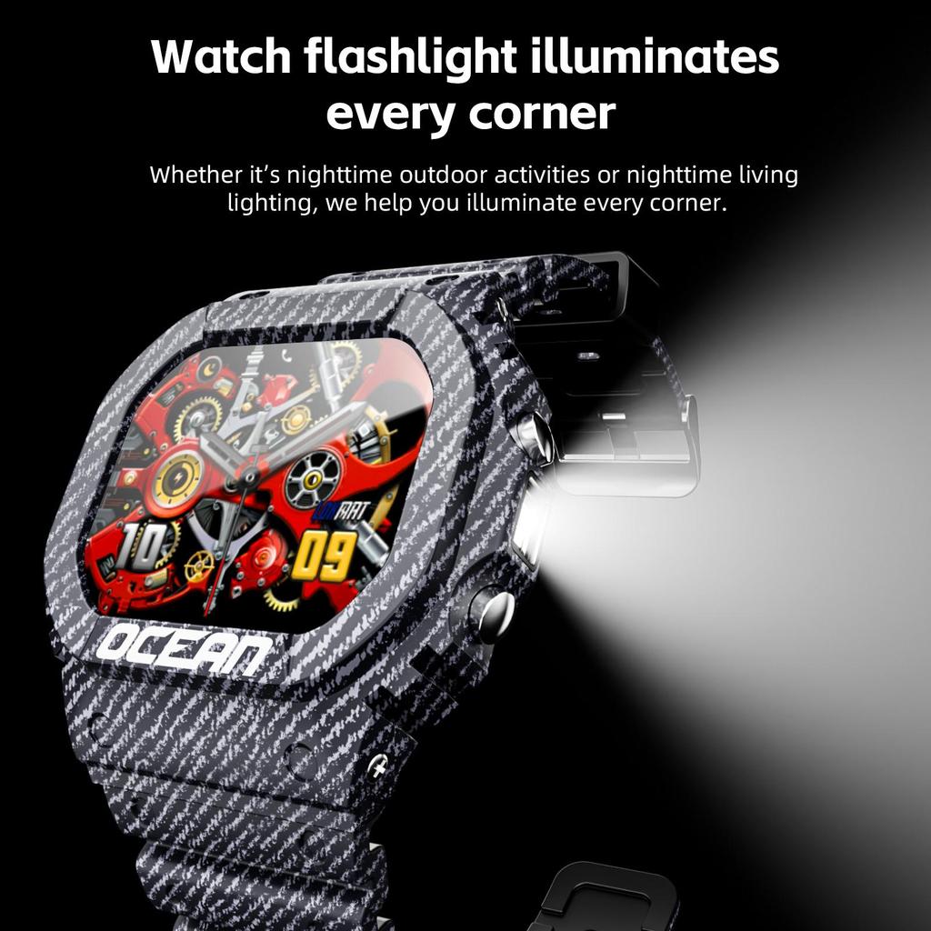 LOKMAT Ocean Smart Watch Outdoor Rugged Watch Multi-Sport Mode BT Calls Message Push Heart Rate Fitness Tracker Smartwatches